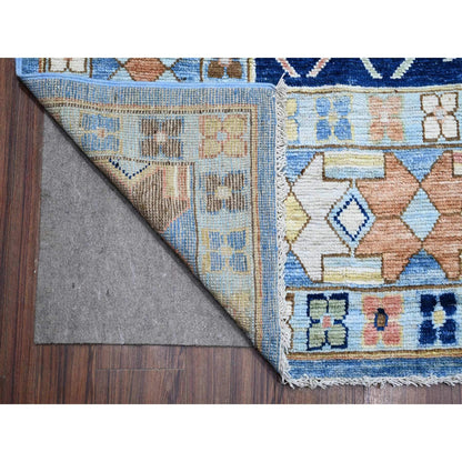 Oushak And Peshawar Wool Hand Knotted Rug Blue Blue 9.5X14.7 -O088843