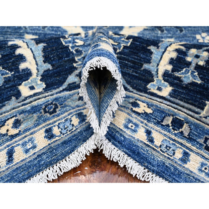 Oushak And Peshawar Wool Hand Knotted Rug Blue Yale Blue 8.1X9.8 -O088846