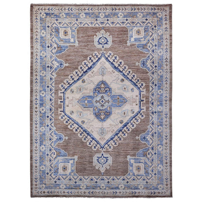 Oushak And Peshawar Wool Hand Knotted Rug Grey Blue 9.11X13.10 -O088854