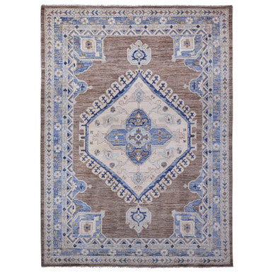 Oushak And Peshawar Wool Hand Knotted Rug Grey Blue 9.11X13.10 -O088854