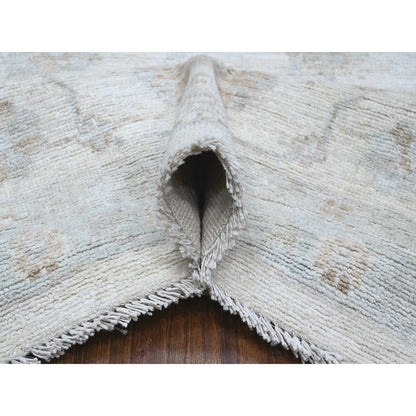 Oushak And Peshawar Wool Hand Knotted Rug Ivory Ivory 9.0X12.8 -O088857