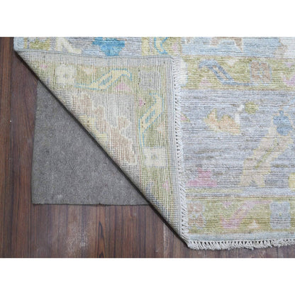 Oushak And Peshawar Wool Hand Knotted Rug Blue Blue 8.9X11.8 -O088862