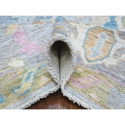 Oushak And Peshawar Wool Hand Knotted Rug Blue Blue 8.9X11.8 -O088862