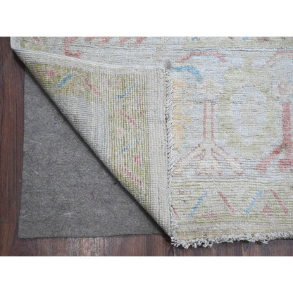 Oushak And Peshawar Wool Hand Knotted Rug Grey Gray 8.9X11.11 -O088863