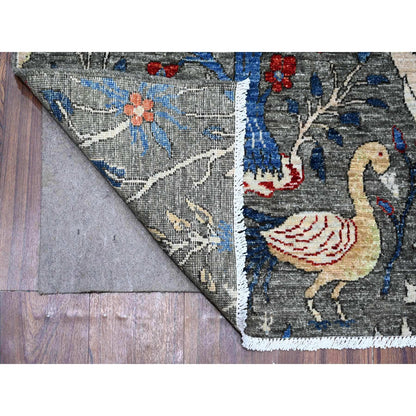 Oushak And Peshawar Wool Hand Knotted Rug Grey No Border 7.9X8.0 -O088867