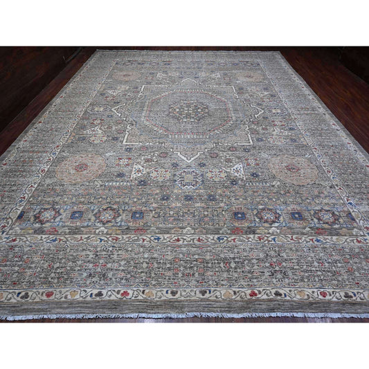 Mamluk Wool Hand Knotted Rug Grey Gray 12.3X15.5 -O088870