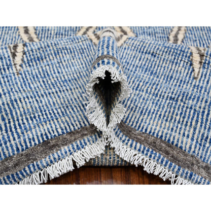 Oushak And Peshawar Wool Hand Knotted Rug Blue Black 8.0X9.8 -O088871