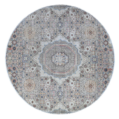 Mamluk Wool Hand Knotted Rug Grey No Border 9.11X10.1 -O088872