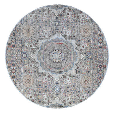 Mamluk Wool Hand Knotted Rug Grey No Border 9.11X10.1 -O088872