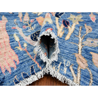 Oushak And Peshawar Wool Hand Knotted Rug Blue No Border 9.0X11.10 -O088878