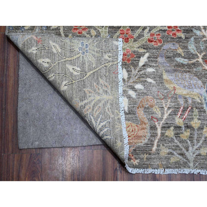 Oushak And Peshawar Wool Hand Knotted Rug Grey No Border 10.2X13.10 -O088879