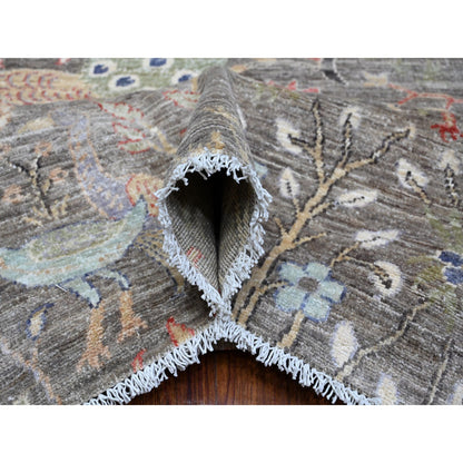 Oushak And Peshawar Wool Hand Knotted Rug Grey No Border 10.2X13.10 -O088879