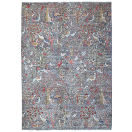 Oushak And Peshawar Wool Hand Knotted Rug Grey No Border 10.0X13.6 -O088881