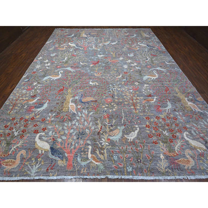 Oushak And Peshawar Wool Hand Knotted Rug Grey No Border 10.0X13.6 -O088881