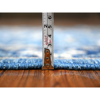 Oushak And Peshawar Wool Hand Knotted Rug Blue Blue 2.10X8.3 -O088882