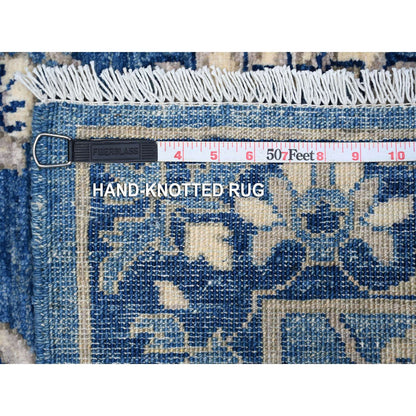 Oushak And Peshawar Wool Hand Knotted Rug Blue Blue 2.10X8.3 -O088882