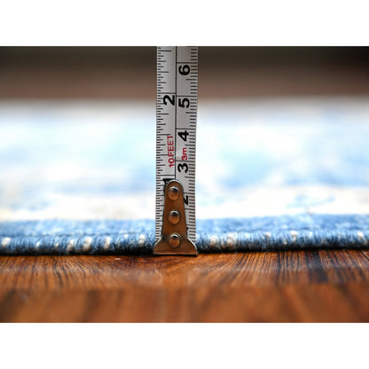 Oushak And Peshawar Wool Hand Knotted Rug Blue Ivory 2.7X11.8 -O088884