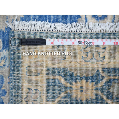 Oushak And Peshawar Wool Hand Knotted Rug Blue Ivory 2.7X11.8 -O088884