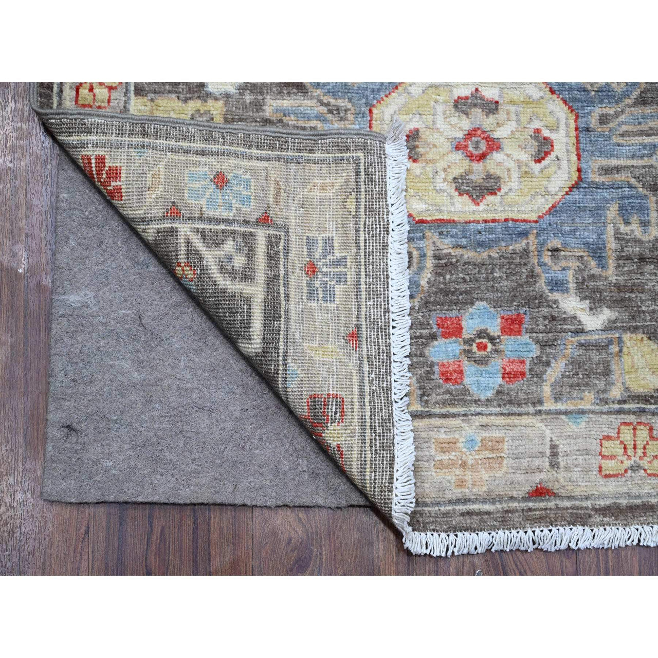 Black 2'10" x 12'5" Heriz Hand knotted Wool Rug -O088887