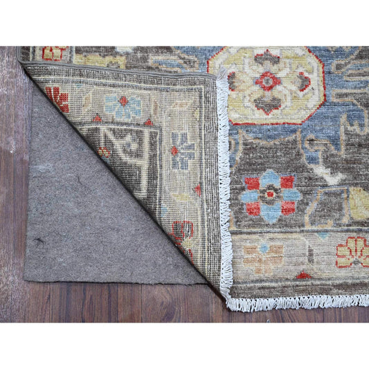 Heriz Wool Hand Knotted Rug Black Silver 2.10X12.5 -O088887