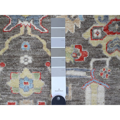 Heriz Wool Hand Knotted Rug Black Silver 2.10X12.5 -O088887