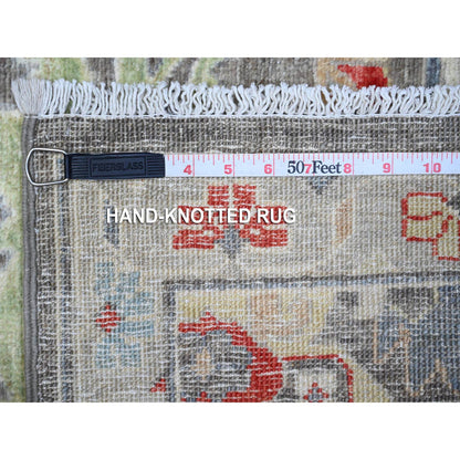 Heriz Wool Hand Knotted Rug Black Silver 2.10X12.5 -O088887