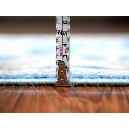 Oushak And Peshawar Wool Hand Knotted Rug Blue Gray 2.6X13.9 -O088890