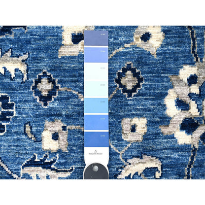 Oushak And Peshawar Wool Hand Knotted Rug Blue Blue 2.7X12.1 -O088891