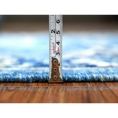 Oushak And Peshawar Wool Hand Knotted Rug Blue Blue 2.7X12.1 -O088891