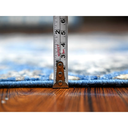 Mamluk Wool Hand Knotted Rug Blue No Border 2.7X11.9 -O088892