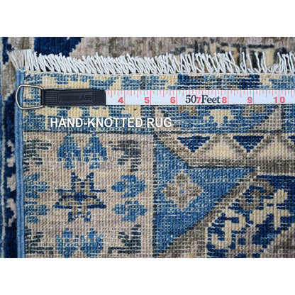Mamluk Wool Hand Knotted Rug Blue No Border 2.7X11.9 -O088892
