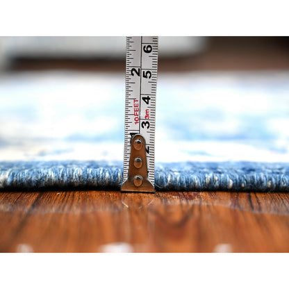 Oushak And Peshawar Wool Hand Knotted Rug Blue Blue 2.6X7.9 -O088893