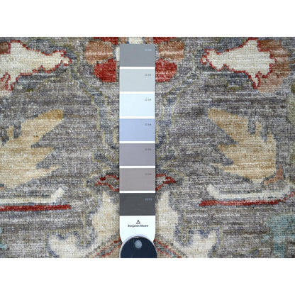 Heriz Wool Hand Knotted Rug Black Ivory 2.10X11.10 -O088896
