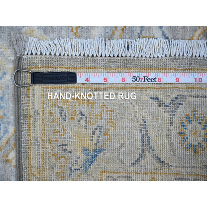 Oushak And Peshawar Wool Hand Knotted Rug Grey Silver 2.8X7.10 -O088898