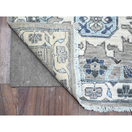 Heriz Wool Hand Knotted Rug Grey Ivory 2.5X10.8 -O088899