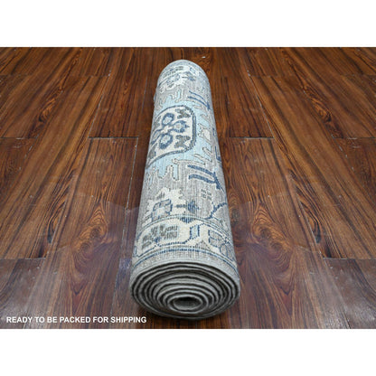 Heriz Wool Hand Knotted Rug Grey Ivory 2.5X10.8 -O088899