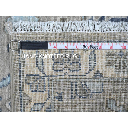 Heriz Wool Hand Knotted Rug Grey Ivory 2.5X10.8 -O088899