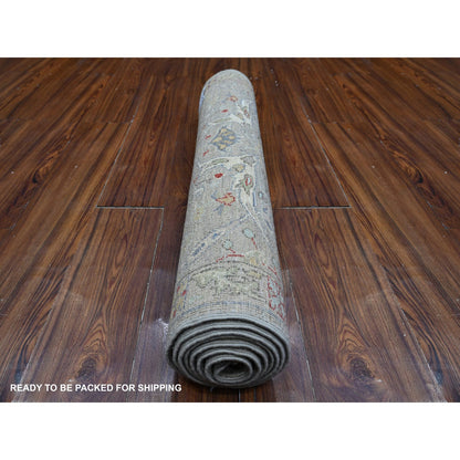 Heriz Wool Hand Knotted Rug Grey Gray 3.0X7.10 -O088903