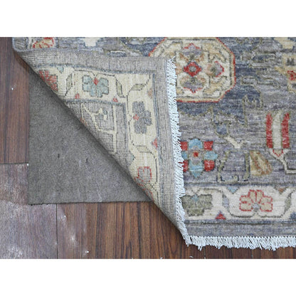Tribal & Geometric Wool Hand Knotted Rug Black Ivory 2.6X6.0 -O088905