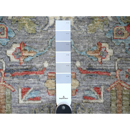 Tribal & Geometric Wool Hand Knotted Rug Black Ivory 2.6X6.0 -O088905
