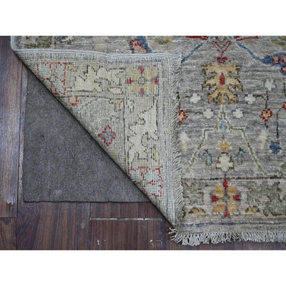 Heriz Wool Hand Knotted Rug Grey Gray 3.0X11.7 -O088906