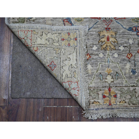 Heriz Wool Hand Knotted Rug Grey Gray 3.0X11.7 -O088906