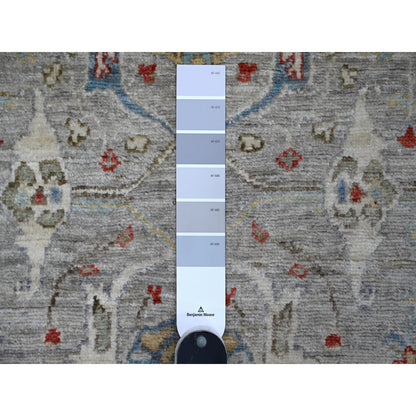 Heriz Wool Hand Knotted Rug Grey Gray 3.0X11.7 -O088906