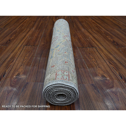 Heriz Wool Hand Knotted Rug Grey Gray 3.0X11.7 -O088906