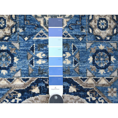 Mamluk Wool Hand Knotted Rug Blue No Border 2.6X7.11 -O088907