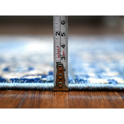 Mamluk Wool Hand Knotted Rug Blue No Border 2.6X7.11 -O088907