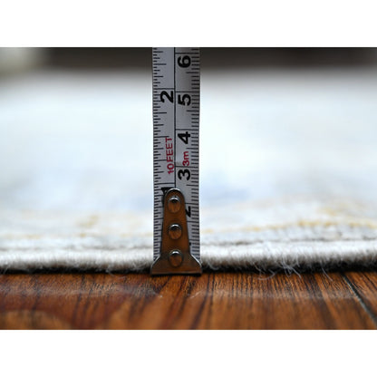 Oushak And Peshawar Wool Hand Knotted Rug Grey Gray 4.1X10.10 -O088908