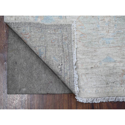 Oushak And Peshawar Wool Hand Knotted Rug Grey Gray 3.1X4.11 -O088909