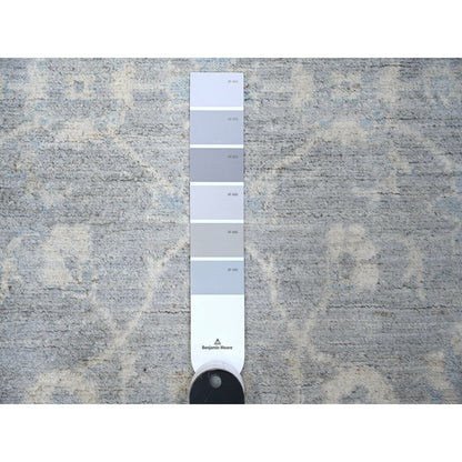 Oushak And Peshawar Wool Hand Knotted Rug Grey Silver 3.0X4.11 -O088910