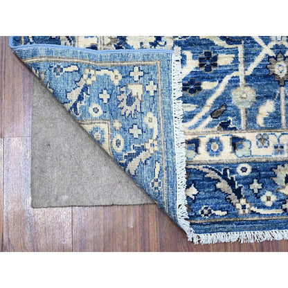 Heriz Wool Hand Knotted Rug Blue Blue 4.1X9.6 -O088911
